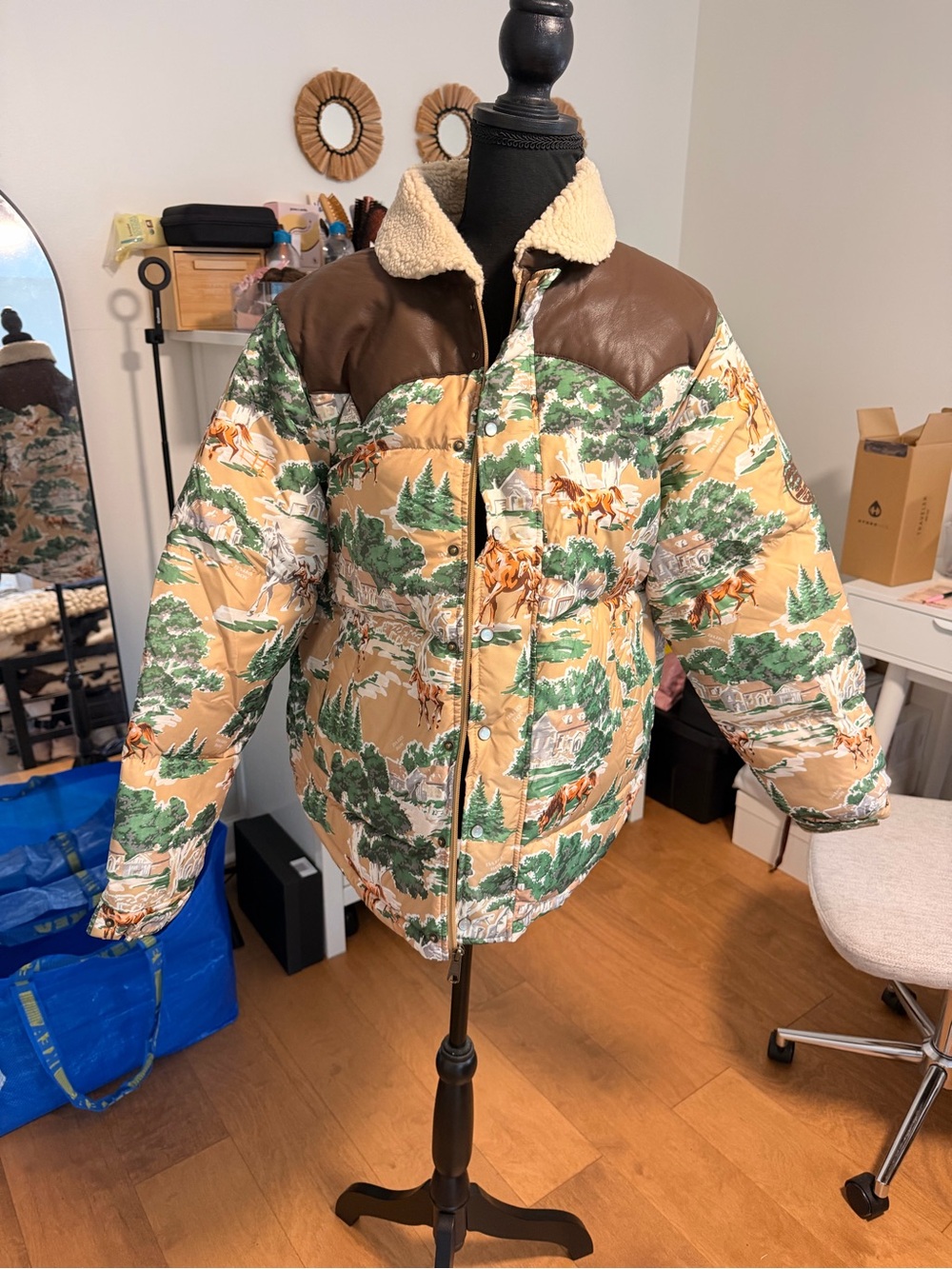 Dairy Boy Mountain Puffer Horse Country Tan Size XS/S RARE - Picture 4 of 8